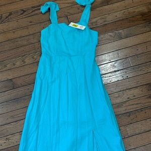 GB girls Teal Tie-Shoulder Casual Sundress